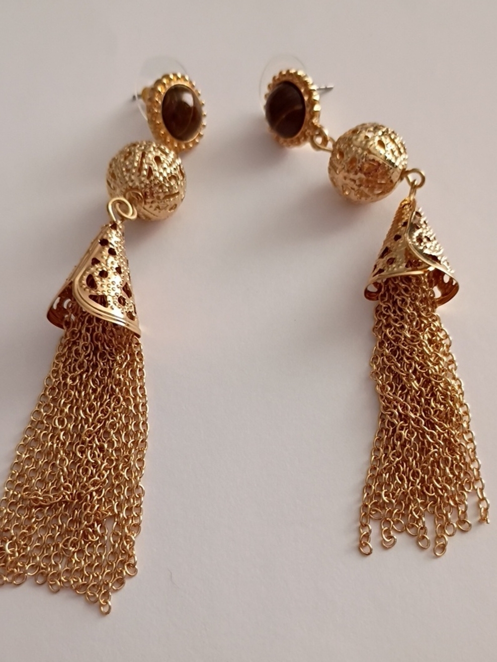 Jessica Simpson Gold-Tone Filigree Tassel Drop Earrings